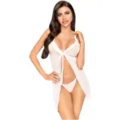 Penthouse After Sunset - babydoll transparent et string - blanc