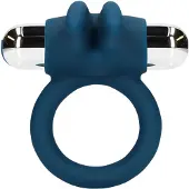 Loveline - anneau pénien vibrant avec oreilles de lapin - silicone bleu