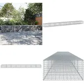 vidaXL Gabion avec couvercle 800x100x50 cm Fer galvanisé