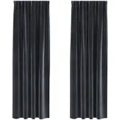 vidaXL Rideaux occultants, 2 pièces, gris foncé, 140 x 260 cm, velours