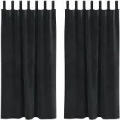 vidaXL Rideaux occultants 2 pcs Noir 140 x 175 cm Velours