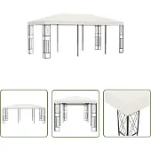 The Living Store Pavillon 3×6 m Creme Stoff