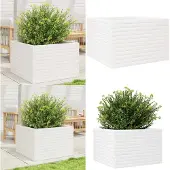 vidaXL Jardinière blanc 70x70x46 cm bois de pin massif