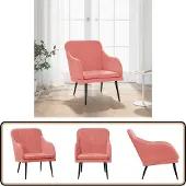 The Living Store fauteuil rose 63x76x80 cm velours
