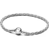 Pandora Bracelet Maille Serpent Torsadée Fermoir Pandora Rond