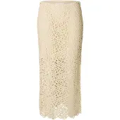 Selected Crochet Jupe Mi-longue Femme Beige 42