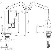 Axor Robinet de cuisine monocommande AXOR Citterio, modèle 260, avec douchette pivotante, finition chrome