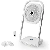 Macom Slimmy Ventilateur pliant blanc à faible encombrement 9 vitesses silencieux avec télécommande