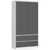 Akord Armoire Blanc/Gris Graphite 90X51X180