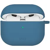 Uniq Étui en silicone Nexo AirPods 4 + crochets pour oreilles - bleu