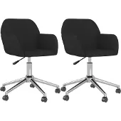 vidaXL Chaise de salle à manger 2 pcs. Pivotant Tissu noir