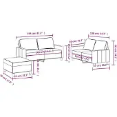 vidaXL Ensemble de canapés 3 pièces avec coussins Tissu gris foncé