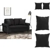 vidaXL Coussins décoratifs lot de 2 Noir 40x40 cm Velours