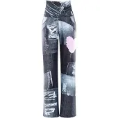 Winshape Pantalon de sport 'CUL101C' gris / gris denim / rose / blanc