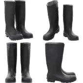 vidaXL Bottes en caoutchouc noir taille 44 PVC
