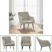The Living Store fauteuil gris clair 63x76x80 cm velours
