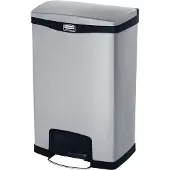Rubbermaid - Poubelle Slim Jim Step On Container Front Step en acier inoxydable 50 litres - Acier inoxydable - Acier inoxydable mat, noir