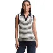 Tom Tailor Stripe Structure Sleeveless T-shirt Beige L Femme