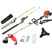 GEKO Débroussailleuse essence 4 en 1 et cisaille multifonctions + accessoires