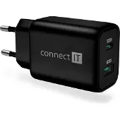 Connect IT Adaptateur de charge Wanderer2 GaN 1×USB-C + 1xUSB-A, 33W PD, NOIR