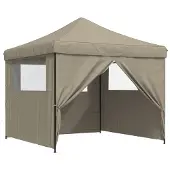 vidaXL Partytent Popup pliable avec 4 parois latérales Taupe