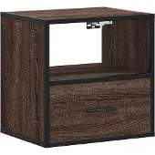 vidaXL Table de chevet murale chêne marron 40x31x39,5 cm