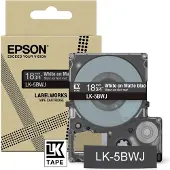 Epson LK-5BWJ Ruban d'étiquettes 1,8 cm noir sur blanc transfert thermique opaque