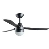 Beacon Lighting Ventilateur noir avec lampe Megara Ø 122 cm IP55