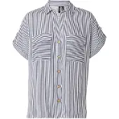 Vero Moda Chemisier 'VMBumpy' bleu nuit / blanc