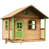 Axi Milan Maison Enfant En Bois | Maison De Jeux Pour L'Extérieur / Jardin En Marron & Vert | Maisonnette / Cabane De Jeu Avec Des Fenêtres