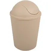 MSV Seau à cosmétiques Poubelle à couvercle basculant 5,5 litres plastique beige