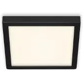 Briloner Plafonnier LED LEUCHTEN FIRE BLACK, 21 W, 2000 lm, IP20, noir-blanc, métal-plastique, 30 x 30 x 3,2 cm