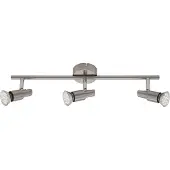 Briloner Plafonnier LED Spot LEUCHTEN ONE, 3 W, 250 lm, IP20, nickel mat, métal, incl., 3x GU10, 47,5 x 8 x 12 cm