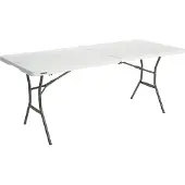 Lifetime Table pliante en plastique, table de fête pour le jardin blanc 182 x 76 x 74 cm (l x p x h)