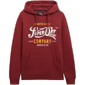 Superdry pour homme. M2014358A Sweat à capuche Perfect FIT Script bordeaux (XXL), Casuel, Coton
