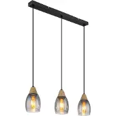 Globo Lighting Lampe suspendue 3 lumières Reid verre de fumée