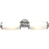 Elstead Lighting Applique murale au-dessus du miroir Eliot, chrome poli, 2xG9x3W, laiton, dimensions : 9,5 x 47 x 13 cm, IP44, Elstead