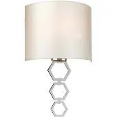 Elstead Lighting Applique murale Clark, chrome poli et crème, 1xE27x60W, tissu, dimensions : 47,4 x 29 x 12,8 cm, IP20, Elstead
