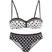 LASCANA Bikini orange / noir / blanc