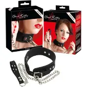 Bad Kitty - collier et laisse en silicone - noir