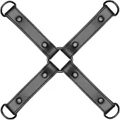 Bedroom Fantasies - croix de bondage - fixation croisée - simili cuir noir