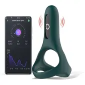 Magic Motion Rise - Anneau pénien vibrant contrôlé par application, pour hommes (vert)