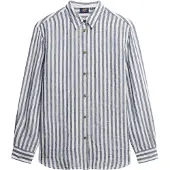 Superdry Casual Linen Boyfriend Long Sleeve Shirt Bleu S Femme