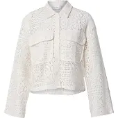 Vila Merinda Crochet Long Sleeve Shirt Beige 2XL Femme
