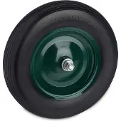 Relaxdays Roue De Brouette 4.80 4.00-8, Pneu En Caoutchouc Plein Avec Jante Acier, Charge 120 Kg, Noir/vert