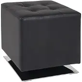 Haku Tabouret , pivotant, rembourré, L 400 x P 400 x H 420 mm, similicuir et acier, noir-chrome