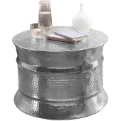 Wohnling Table basse KARAM 62x41x62cm aluminium argent Table d'appoint