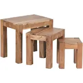 Wohnling Table d'appoint 3 pièces en acacia massif Table d'appoint WL1.444