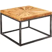 Wohnling Table basse en bois massif de manguier 55x40x55 cm table avec structure métallique |