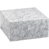 Wohnling Table monobloc 60x30x60 cm brillante avec aspect marbre blanc |